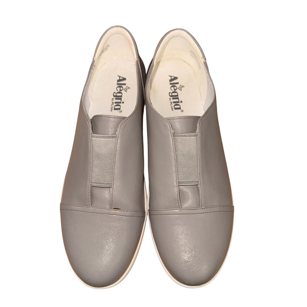 Alegria Posy Slip-On Sneakers Womens 10.5/41 POS-7914 Grey Elastic Gore Shoes